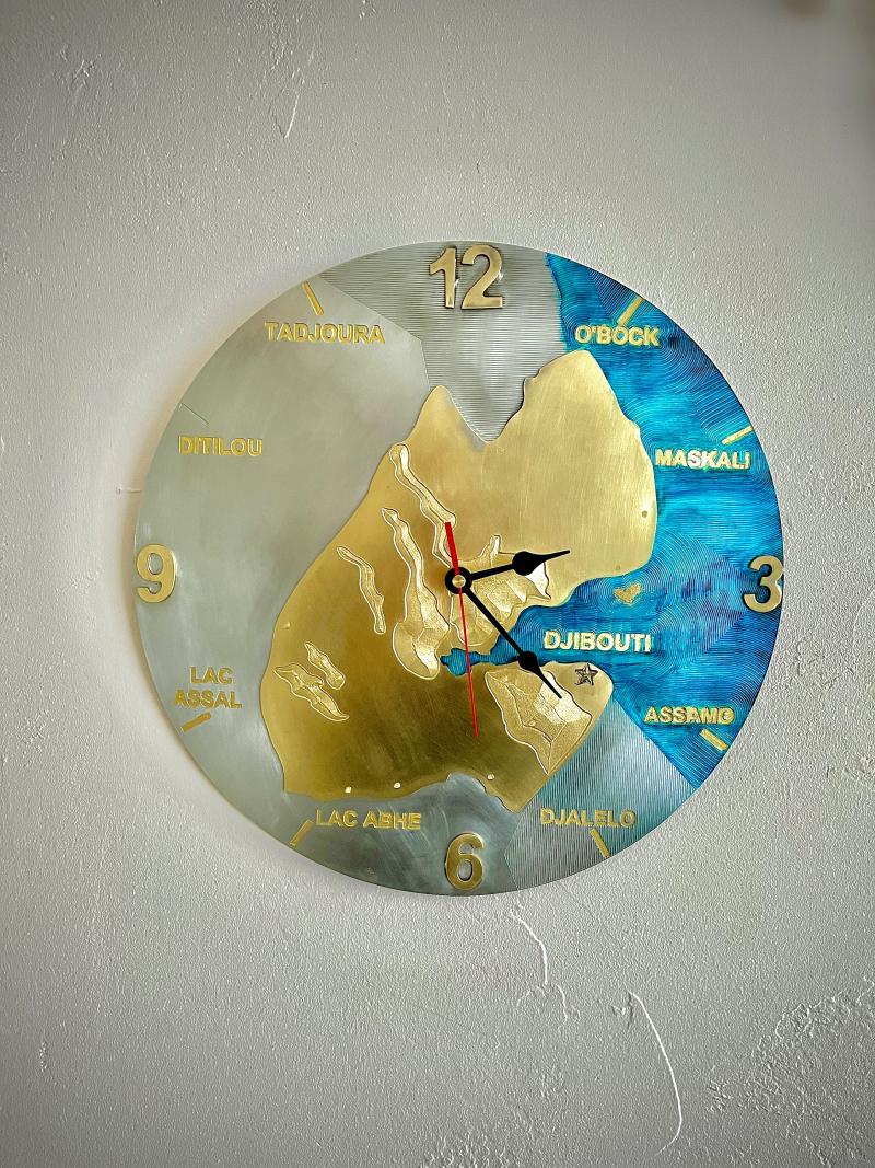 Horloge personnalisée Carte Djibouti